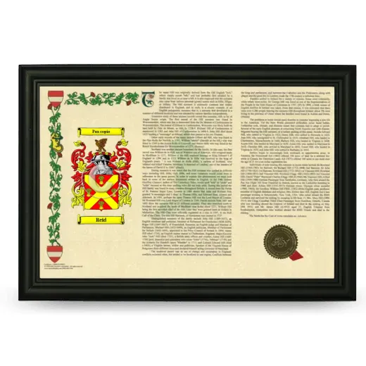 Reid Armorial Landscape Framed - Black