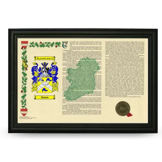 Reman Armorial Landscape Framed - Black