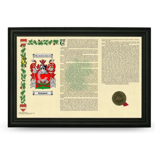 Remmert Armorial Landscape Framed - Black