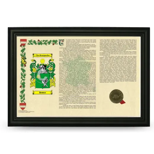 Remus Armorial Landscape Framed - Black