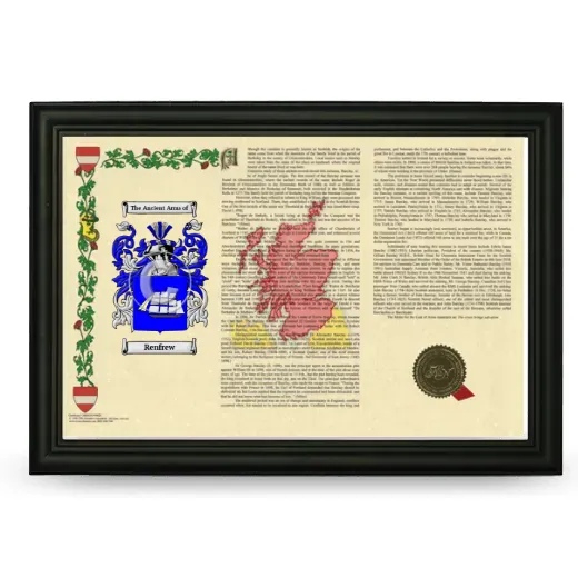 Renfrew Armorial Landscape Framed - Black