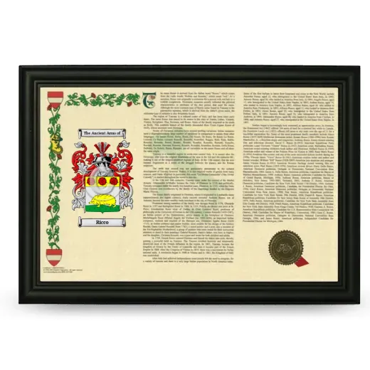Ricco Armorial Landscape Framed - Black