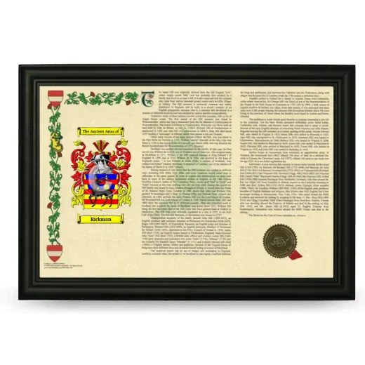 Rickman Armorial Landscape Framed - Black