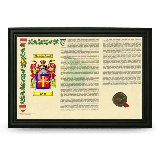 Riv as Armorial Landscape Framed - Black