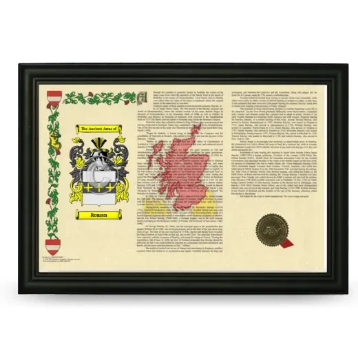 Roman Armorial Landscape Framed - Black