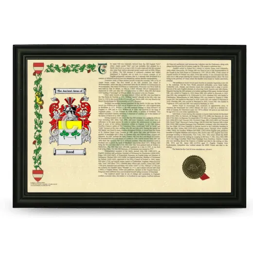Rood Armorial Landscape Framed - Black