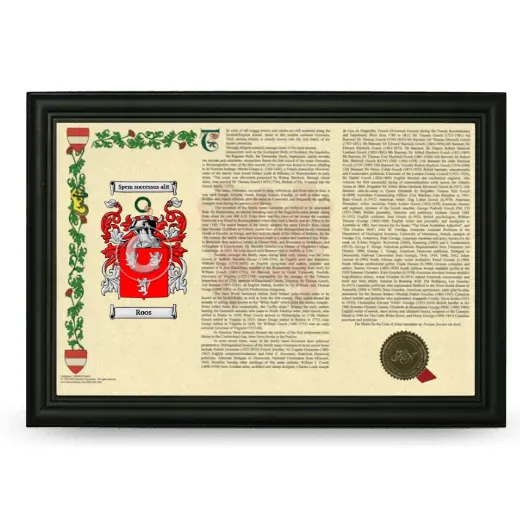 Roos Armorial Landscape Framed - Black