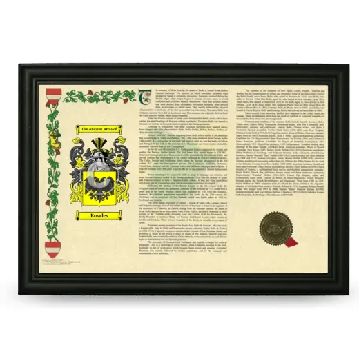 Rosales Armorial Landscape Framed - Black