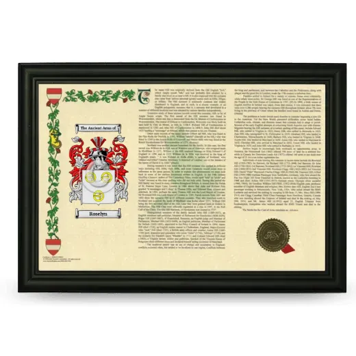 Roselyn Armorial Landscape Framed - Black