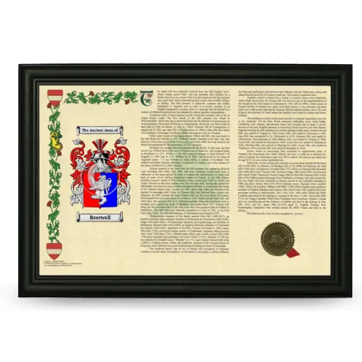 Rosewall Armorial Landscape Framed - Black