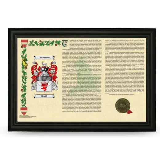 Rosill Armorial Landscape Framed - Black
