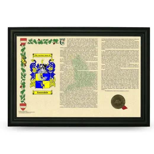 Rossendale Armorial Landscape Framed - Black