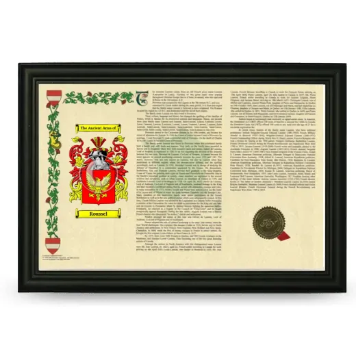 Roussel Armorial Landscape Framed - Black