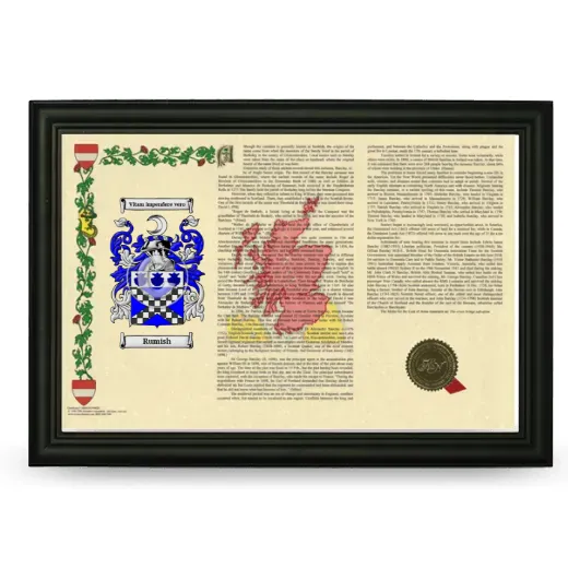 Rumish Armorial Landscape Framed - Black