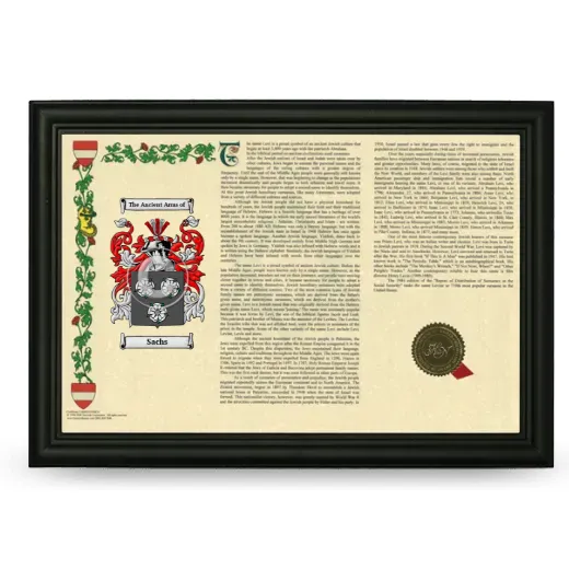 Sachs Armorial Landscape Framed - Black