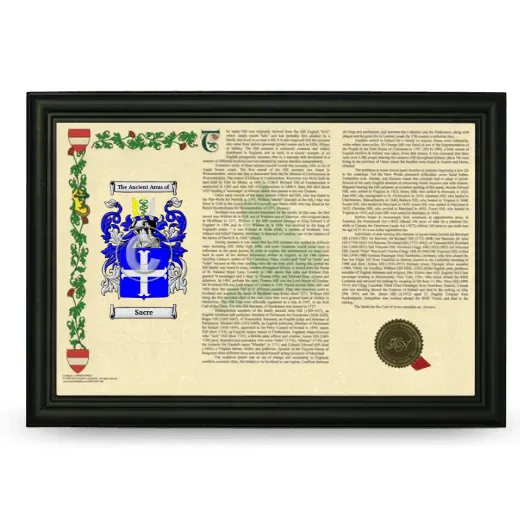 Sacre Armorial Landscape Framed - Black