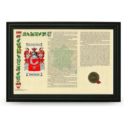 Saint'laurent Armorial Landscape Framed - Black