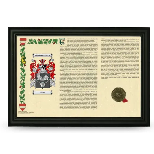 Saks Armorial Landscape Framed - Black