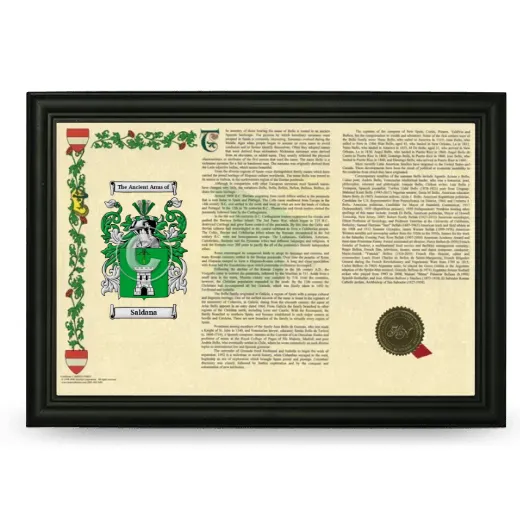 Saldana Armorial Landscape Framed - Black