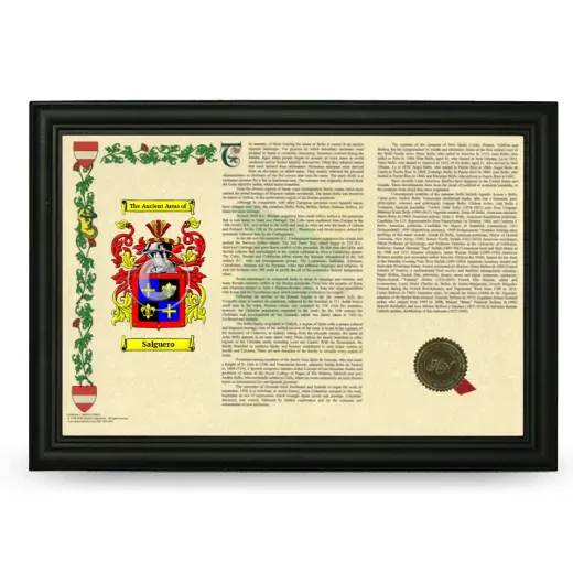 Salguero Armorial Landscape Framed - Black