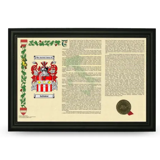 Salvator Armorial Landscape Framed - Black