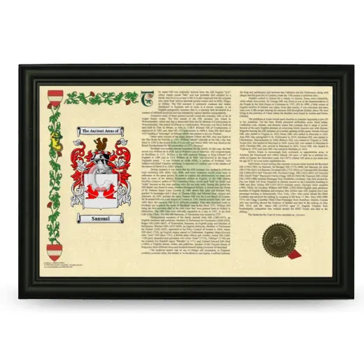 Samual Armorial Landscape Framed - Black