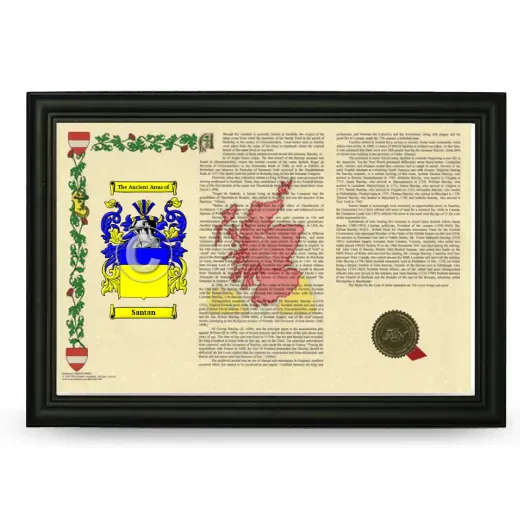 Santan Armorial Landscape Framed - Black