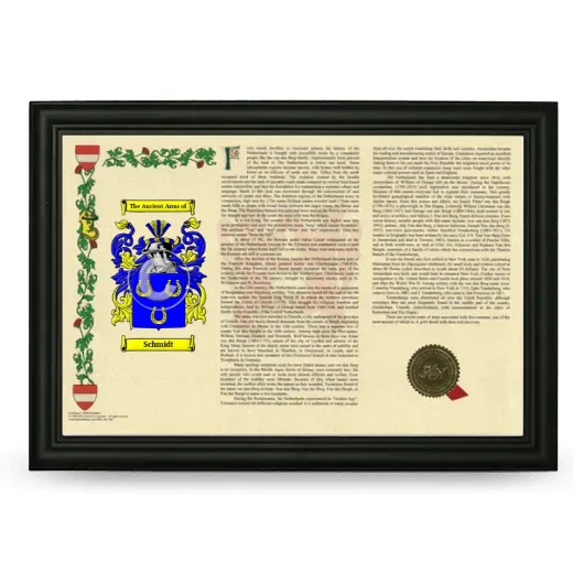 Schmidt Armorial Landscape Framed - Black