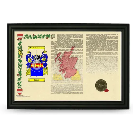 Scobie Armorial Landscape Framed - Black