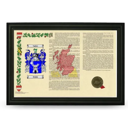 Scoon Armorial Landscape Framed - Black