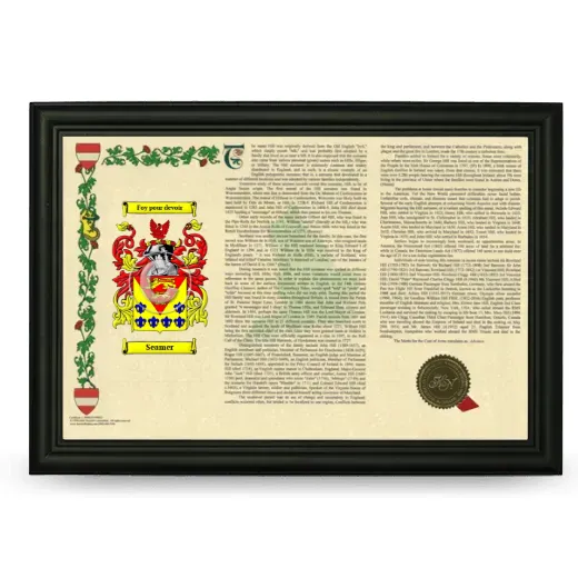 Seamer Armorial Landscape Framed - Black