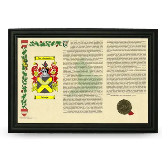 Selwyn Armorial Landscape Framed - Black