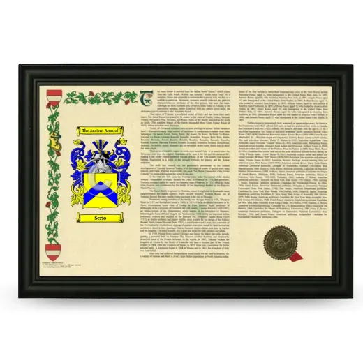 Serio Armorial Landscape Framed - Black