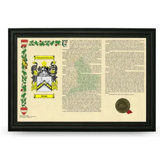 Sevon Armorial Landscape Framed - Black