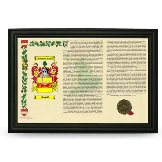 Shakell Armorial Landscape Framed - Black
