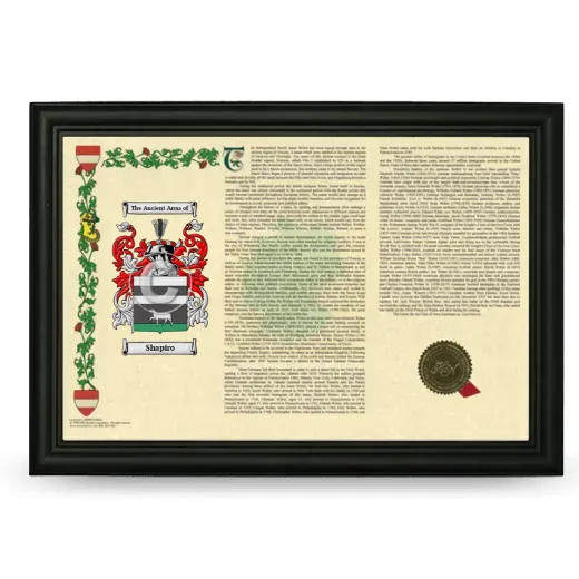 Shapiro Armorial Landscape Framed - Black