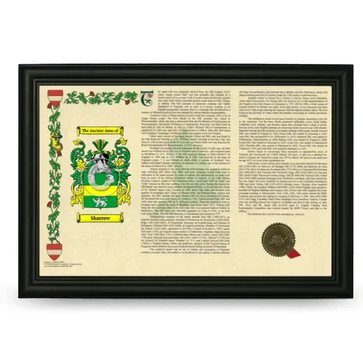Sharrow Armorial Landscape Framed - Black