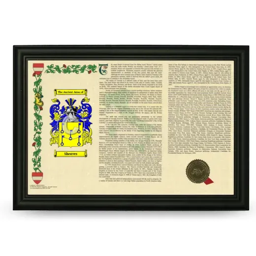Sheaves Armorial Landscape Framed - Black
