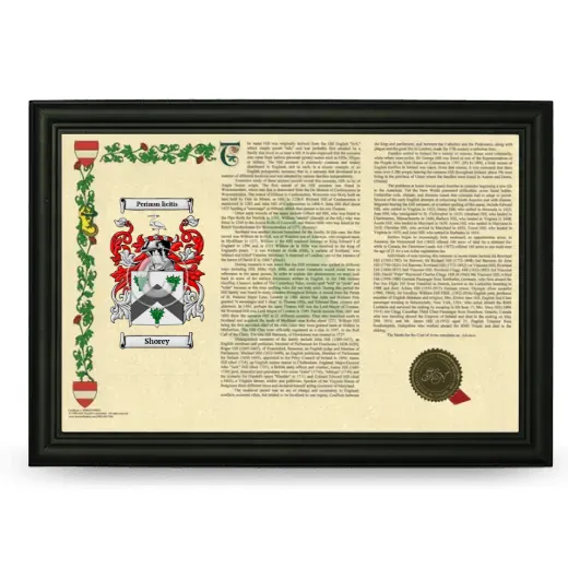 Shorey Armorial Landscape Framed - Black