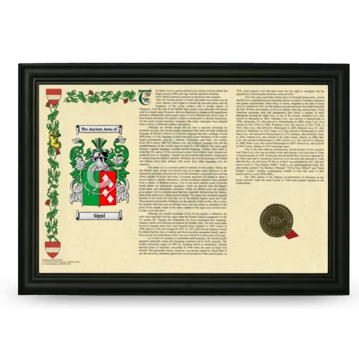 Sigal Armorial Landscape Framed - Black