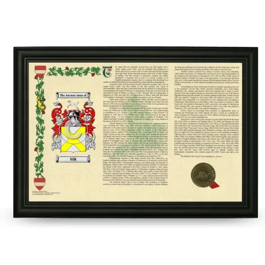 Silk Armorial Landscape Framed - Black