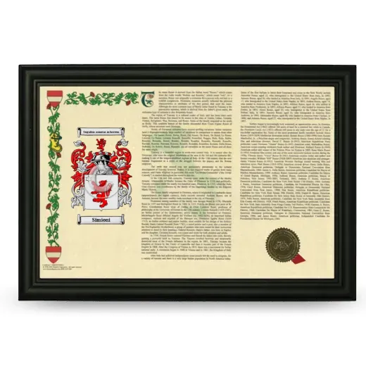 Simioni Armorial Landscape Framed - Black