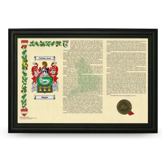 Singar Armorial Landscape Framed - Black