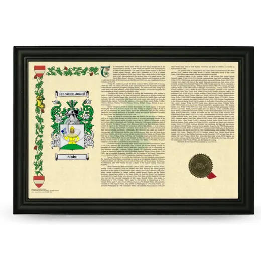 Sinke Armorial Landscape Framed - Black