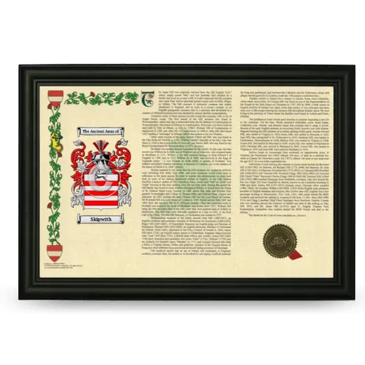 Skipwith Armorial Landscape Framed - Black