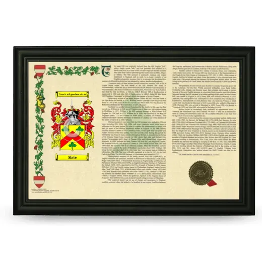 Slate Armorial Landscape Framed - Black