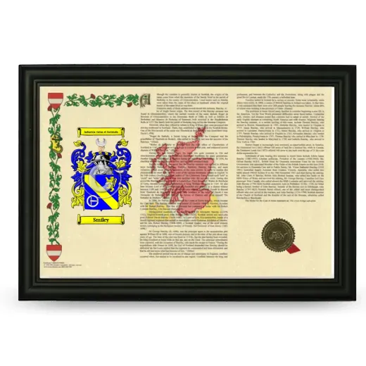Smiley Armorial Landscape Framed - Black