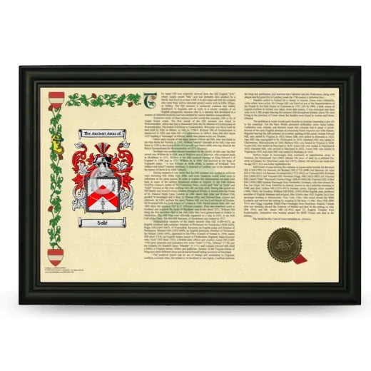 Solé Armorial Landscape Framed - Black