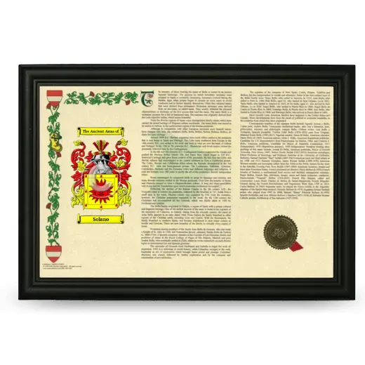 Solano Armorial Landscape Framed - Black