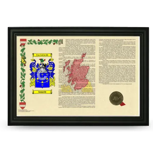 Somerly Armorial Landscape Framed - Black